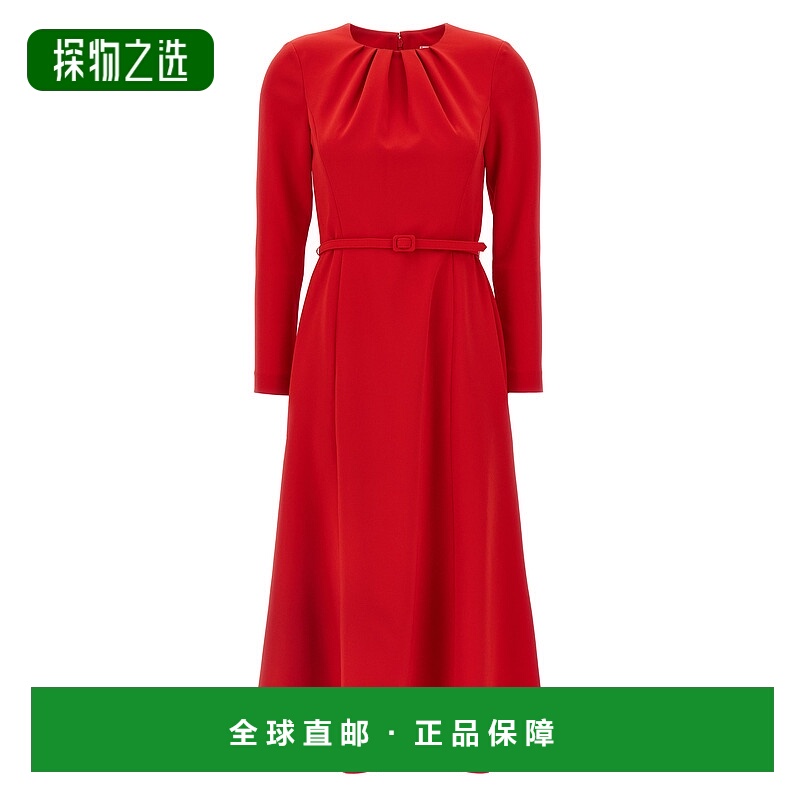 香港直邮CAROLINA HERRERA 女士 繫帶 A 字中長連身裙 P2511N543S