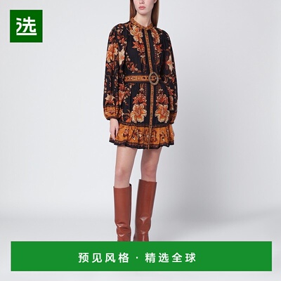 香港直邮FARM RIO 女士 Majestic Garden 黑色迷你连衣裙 344142C