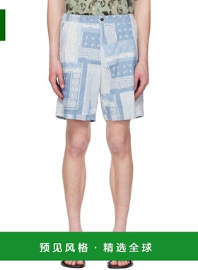 1h可退 香港直邮officine generale 男士 蓝色 Pierce 短裤 S23MS
