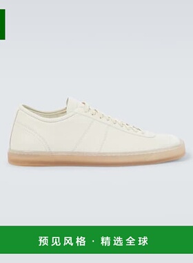 1h可退 香港直邮Lemaire 男士 Linoleum 皮质运动鞋 white白色 舒