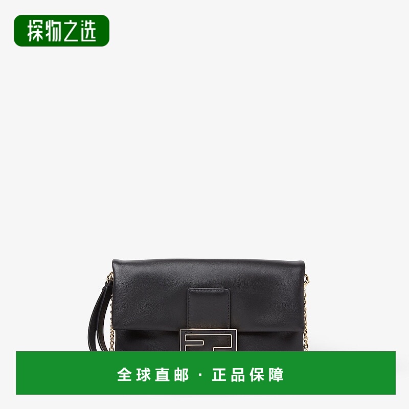 1h可退 欧洲直邮FENDI（2025年生产）Mamma Baguette手拿包 - 黑