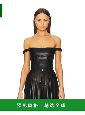 1h可退 香港直邮Weworewhat 女士 露肩仿皮紧身胸衣 WWT19801