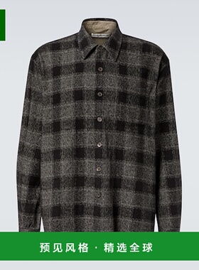 1h可退 香港直邮Our Legacy 男士 Above 格纹棉质衬衫 black黑色