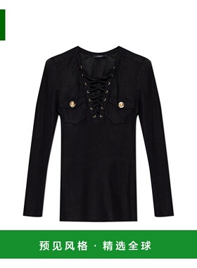 1h可退 香港直邮Balmain 巴尔曼 女士 黑色毛线衫 FF1GD019JC55