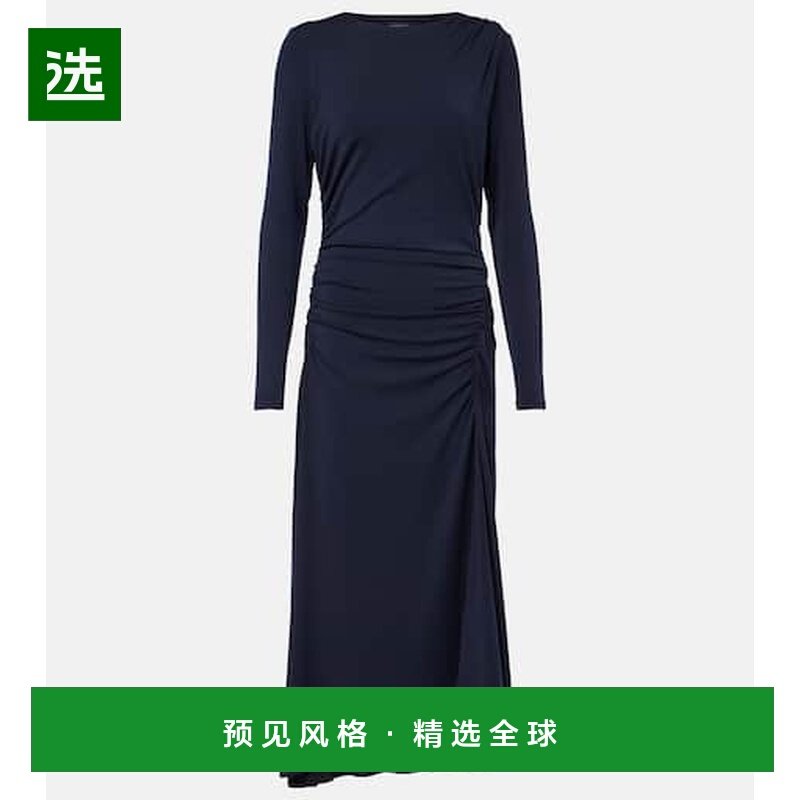 1h可退 香港直邮VERONICA BEARD 女士 褶皱中长连衣裙 blue蓝色,女装/女士精品,连衣裙,淘宝优惠券,粉丝福利购,淘宝优惠卷