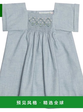 1h可退 香港直邮Bonpoint 婴儿 Pais 棉质斜纹布羊毛连衣裙童装