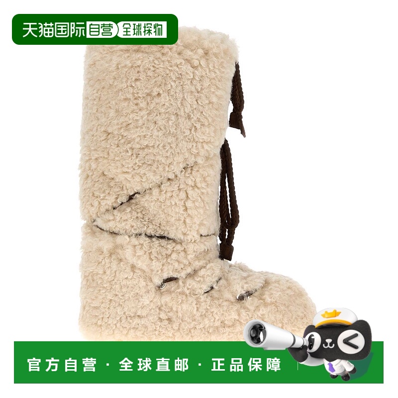 1h可退 香港直邮Moon Boot 月亮靴 女士 eco Icon 皮草靴子(米白)