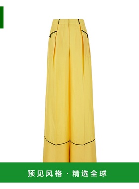 1h可退 香港直邮Bally 巴利 女士 黄色真丝长裤 L4BA369FU154