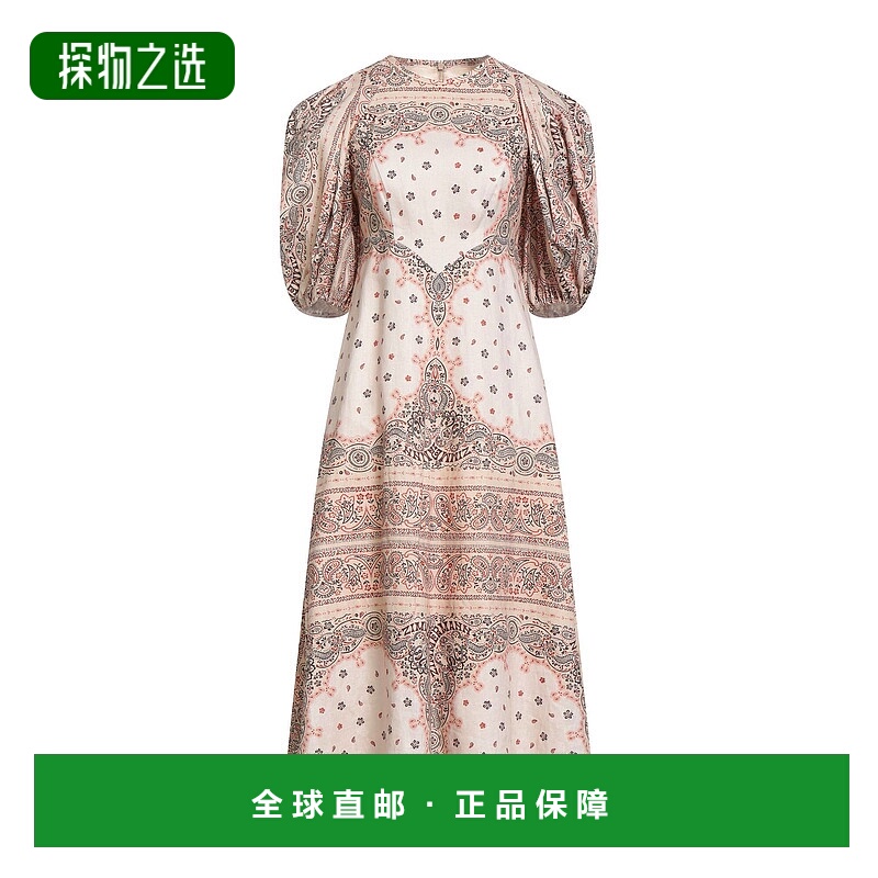 香港直邮ZIMMERMANN 女士 中长连衣裙 beige米色 舒适时尚