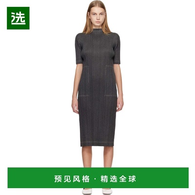 1h可退 香港直邮Pleats Please Issey Miyake 女士 灰色牛仔连衣