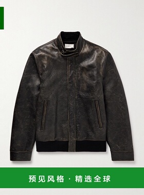 香港直邮The Row 男士 Edrice 磨破皮革夹克 940L311