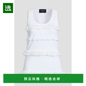 香港直邮Simone Rocha 蒙娜·罗莎 1h可退 女士 薄纱边棉针织背心