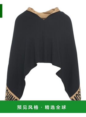 香港直邮MOSCHINO 女士披肩 30667M3348051 AW2025 黑色 徽标斗篷