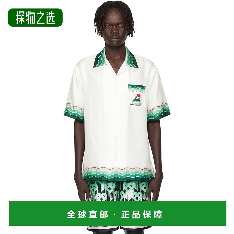 1h可退 香港直邮Casablanca 男士 白色 Montagne Ondulee Silk 短