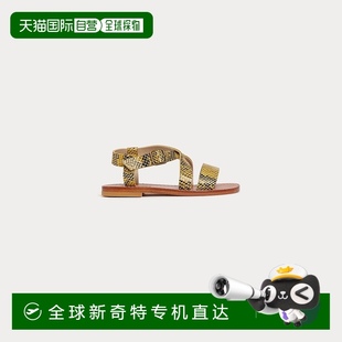 欧洲直邮Bonpoint小樱桃 Caina款 荧光黄凉鞋