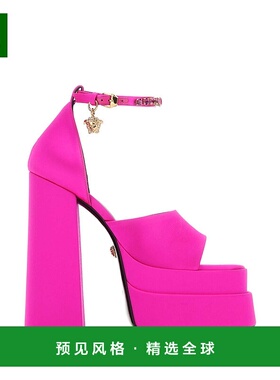 1h可退 香港直邮Versace 范思哲 女士 Medusa Aevitas 紫红绸缎凉