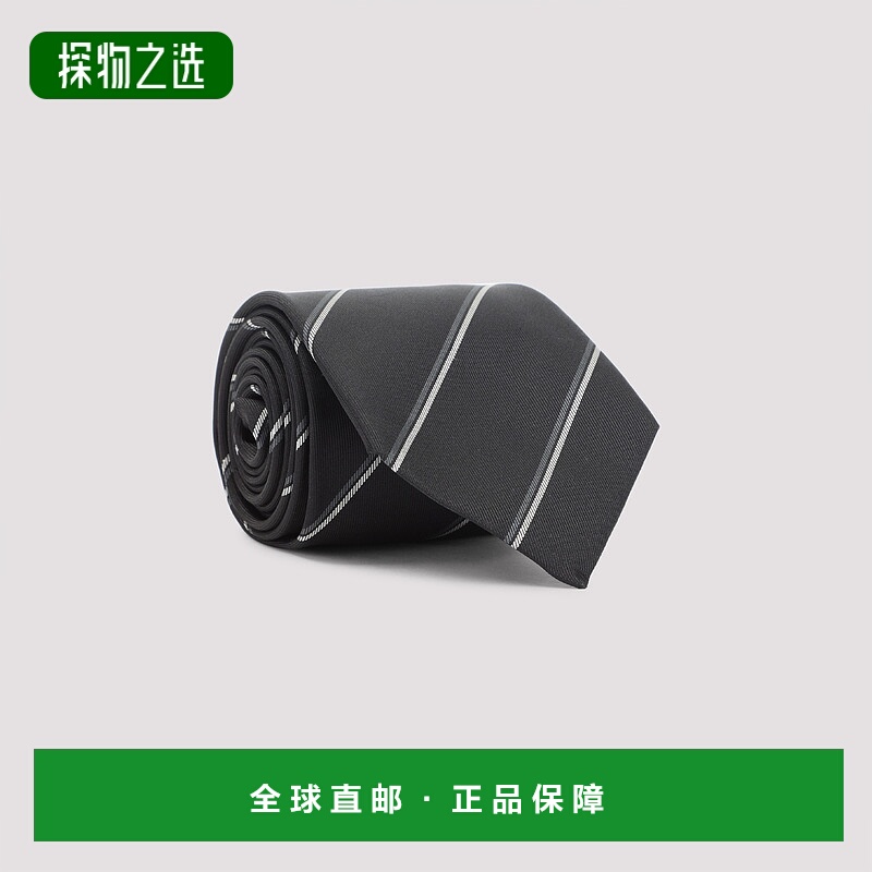 1h可退 香港直邮Saint Laurent 圣罗兰 男士 條紋寬領帶 8250663Y