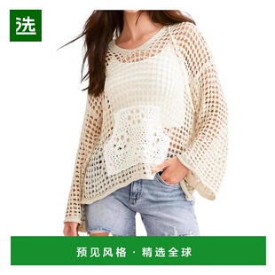 1h可退 【美国直邮】POL Open Stitch 钩针口袋连帽毛衣 女装时尚