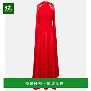 1h可退 香港直邮SOLACE LONDON 女士 Cece crêpe 缎面长款连衣裙