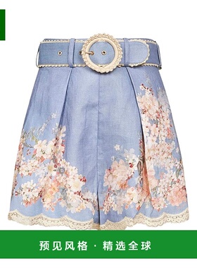 1h可退 香港直邮ZIMMERMANN 女士 Clear 蓝色短裤 3558ASS255TLBL