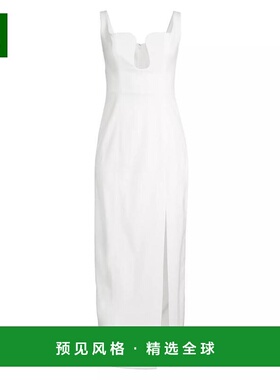 1h可退 【美国直邮】Misha|Franka 粘合绉布缺口中长连衣裙