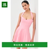 香港直邮Danielle Guizio 女士 1h可退 Juliette 斜纹布挂脖连衣