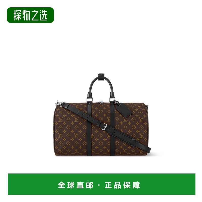 1h可退 欧洲直邮LV路易威登keepall牛皮老花拉链手提斜挎单肩包