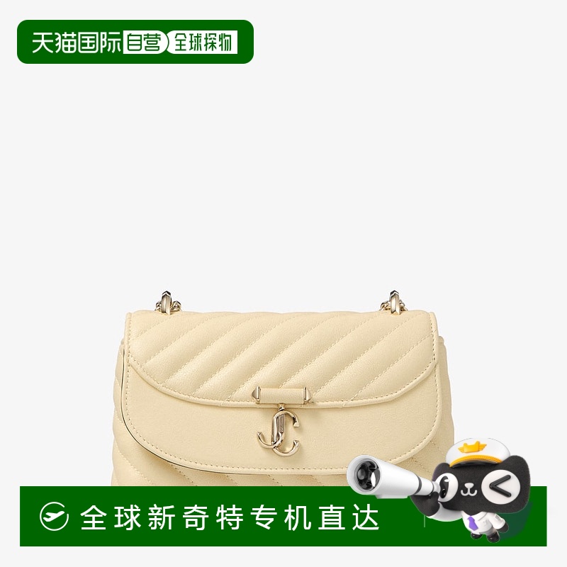 欧洲直邮JIMMY CHOO Curve Crossbody S_Chocolate 绗缝骑士皮革