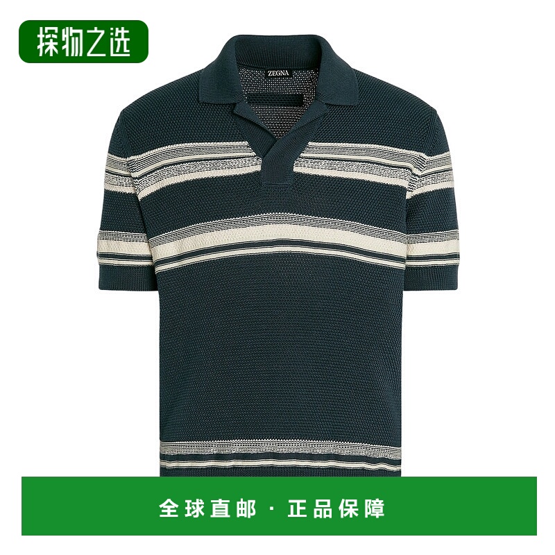 香港直邮Zegna 棉质短袖针织套头衫 UFF85A9C30杰尼亚