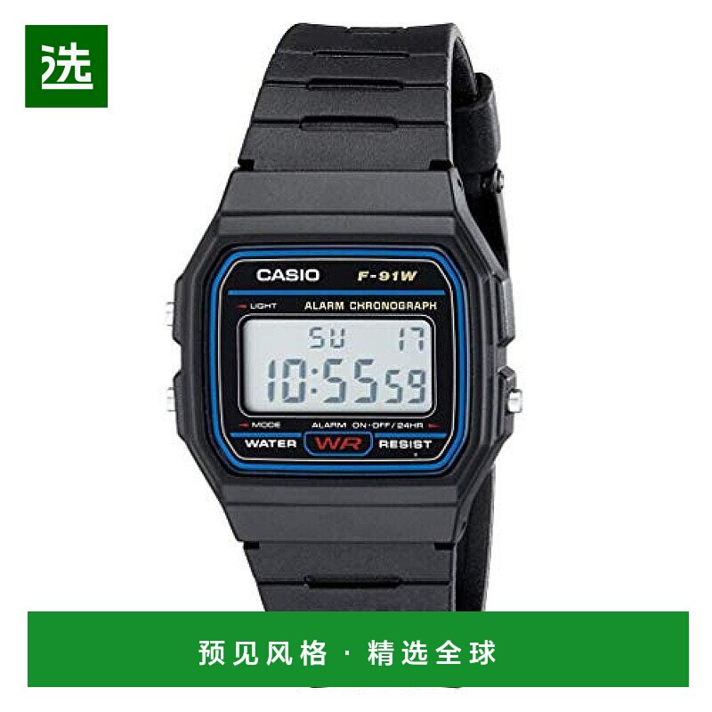 【日本直邮】CASIO卡西欧男士手表F-91W-1休闲经典标准数字手表