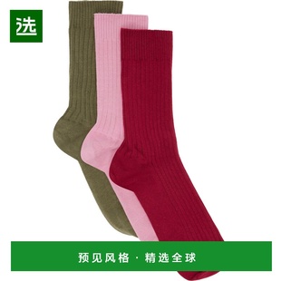 1h可退 香港直邮Baserange 女士 三双装多色 Organic Cotton Rib