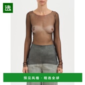 1h可退 LA0668BLACK 真丝薄纱上衣 香港直邮CORTANA 女士