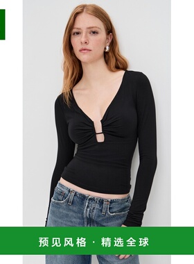 香港直邮GOOD AMERICAN 女士 U Wire 针织长袖上衣