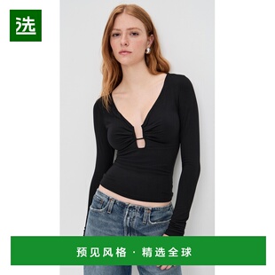 香港直邮GOOD AMERICAN 女士 U Wire 针织长袖上衣