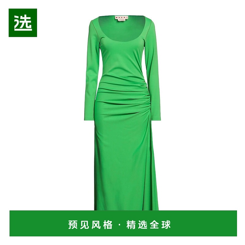 1h可退 香港直邮Marni 玛尼 女士 中长连衣裙 green绿色 舒适时尚