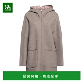 美国直邮 AGNONA 女士羊绒连帽毛呢外套 1h可退 简约时尚 保暖