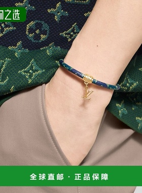 自营欧洲直邮LV路易威登 Monogram系列男士绿色帆布logo标识挂饰