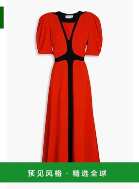 1h可退 香港直邮Gabriela Hearst 女士 Luz 褶裥羊毛绉中长连衣裙