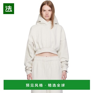 1h可退 香港直邮Entire Studios 女士 灰白色 Cropped Heavy 连帽