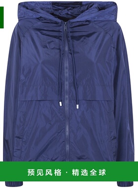 1h可退 香港直邮Semicouture 女士 K-WAY 尼龙连帽夹克 Y6SW02BLU