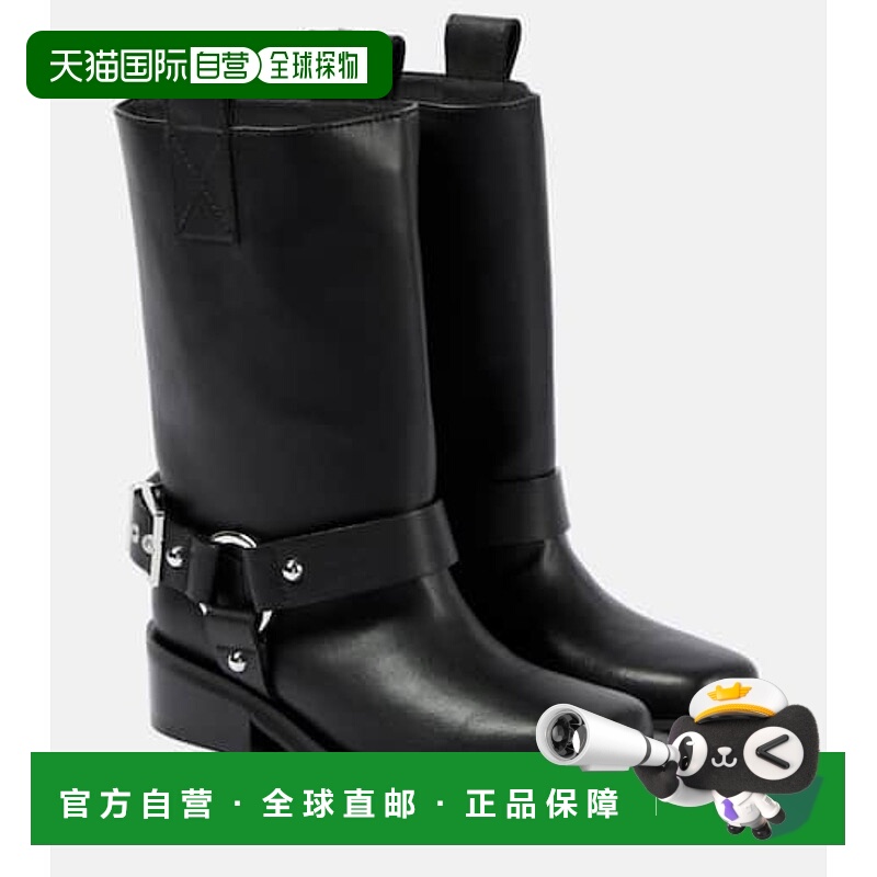 香港直邮GANNI 甘尼 女士 仿皮骑士靴子 black黑色 舒适时尚