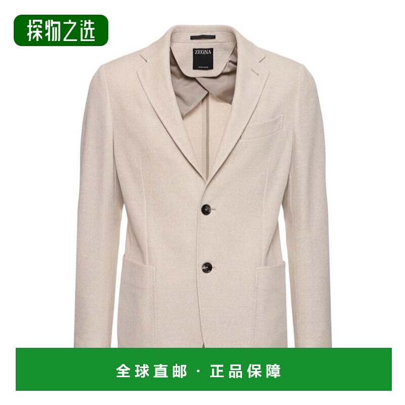 香港直邮Zegna 单排扣平纹针织西服夹克 79I-YBG018