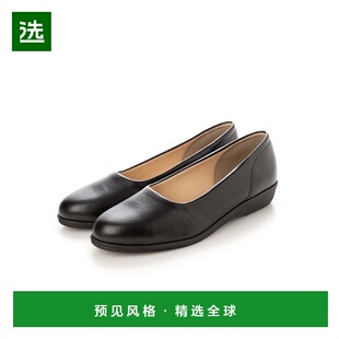 【日本直邮】Pansy女士休闲鞋黑色平底舒适日常耐磨女鞋秋冬女高