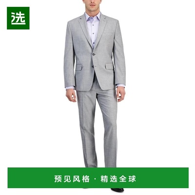 1h可退 【美国直邮】Perry Ellis|男士经典版型纯色套头西装