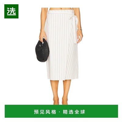 1h可退 香港直邮VINCE 女士 Seedling 条纹裹裙 V111231036新款