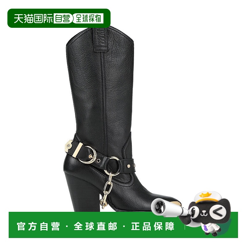 1h可退 香港直邮Versace Jeans 范思哲 女士 靴子 black黑色 舒适