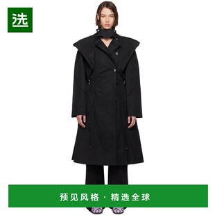 1h可退 【美国直邮】Kiko Kostadinov黑色Herne连帽风衣 女装风衣
