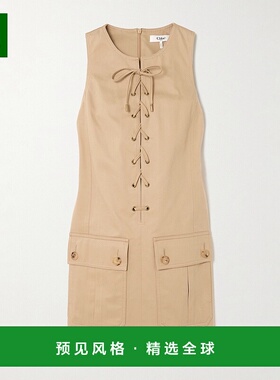 1h可退 Chloe 蔻依 女士 Pinafore 繫帶迷你連身裙 CH25S连衣裙