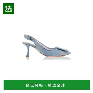 1h可退 香港直邮ROGER VIVIER 罗杰·维维亚 女士 流苏牛仔布露跟