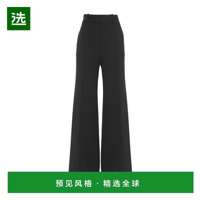 香港直邮Chloe 褶饰拉链羊毛休闲裤 C23WPA16062阔腿裤西装裤